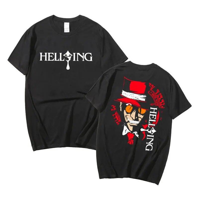 Аниме Hellsing Ultimate Alucard Vampire Horror Графическая футболка Мужская свободная футболка большого размера унисекс Женская повседневная хлопковая футболка Unisexga
