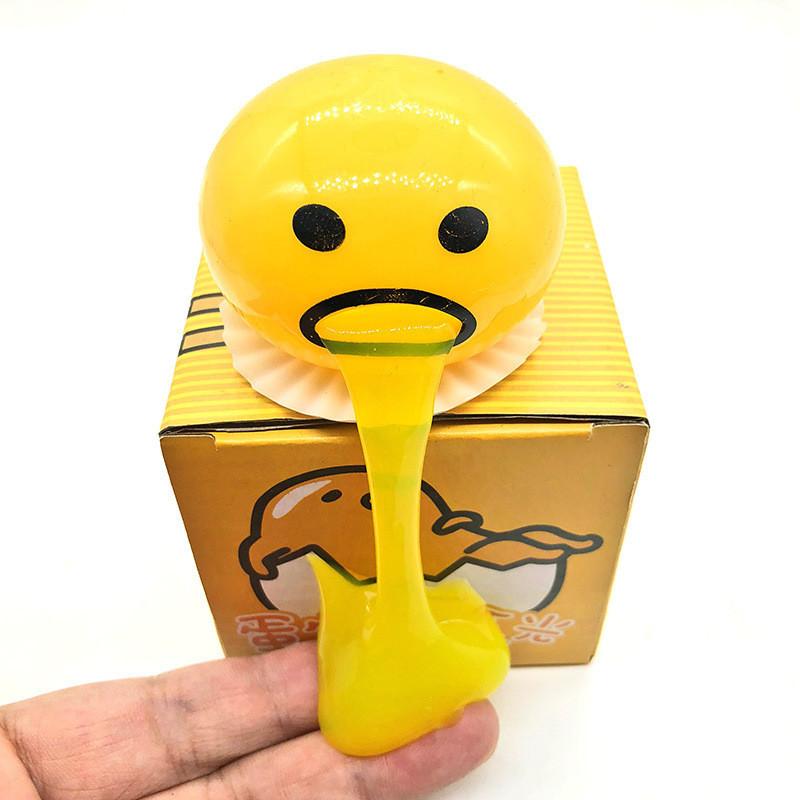 Amusing Squishy Puking Egg Yolk Stress Ball With Soft Yellow Goop Ideal For Kids Gifts