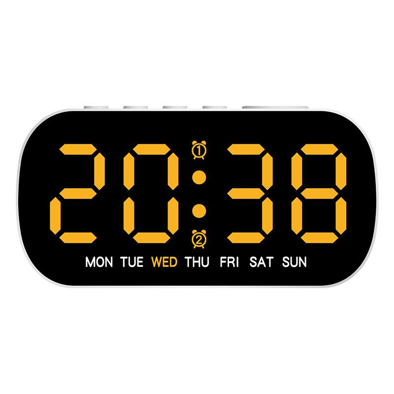 USB Powered Digital Alarm Clock Temperature Date Week Dual Alarm Night Mode Snooze Clock 5 Levels of Brightness 12/24H LED Clock