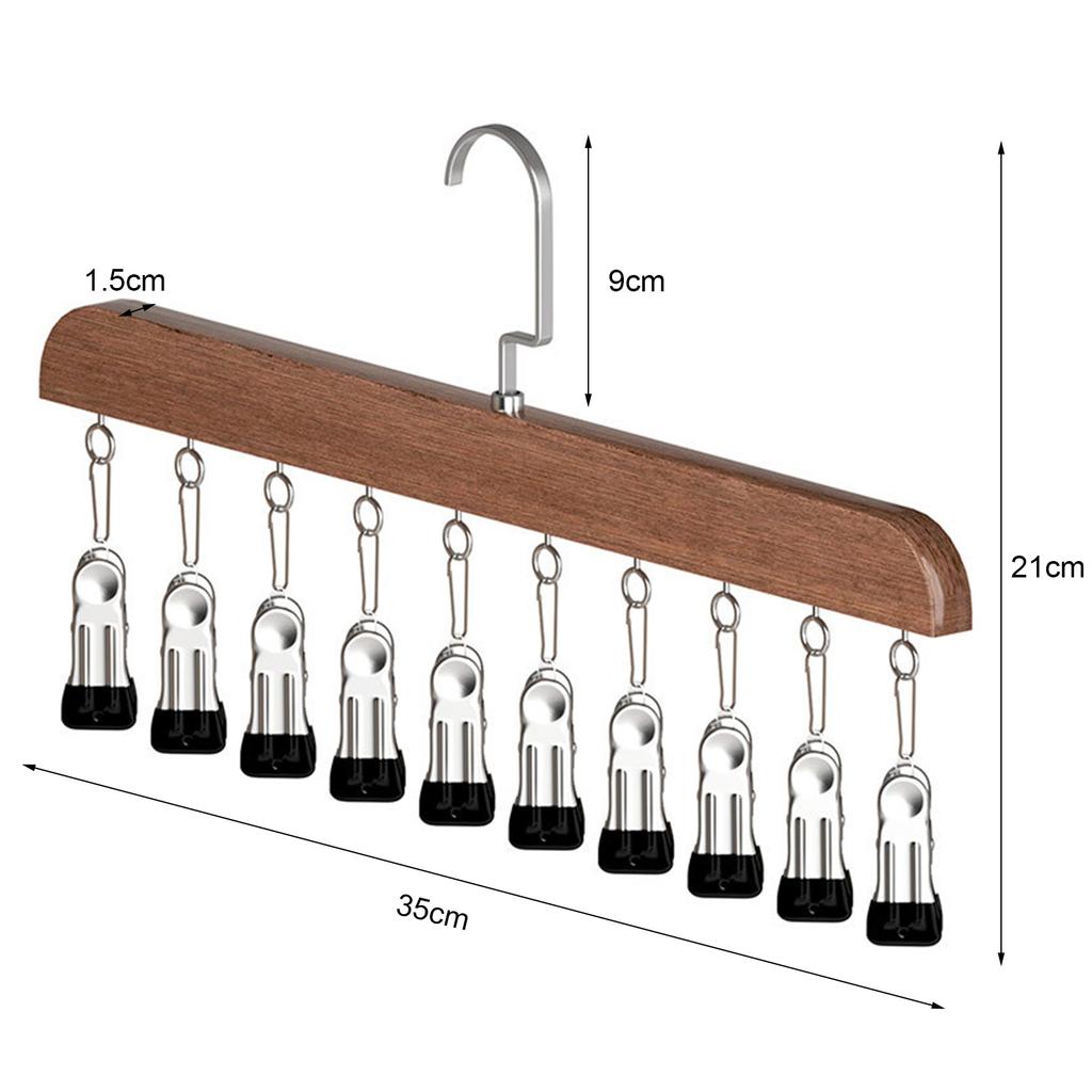 Portable 10-Clip Hanger Space Saving Hanging Closet Organizer Holds 10 Leggings Jeans Hats Shorts Socks for Dorm Room Organizati