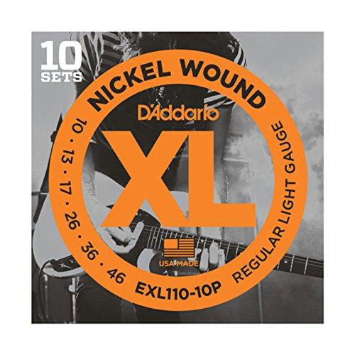 D'Addario EXL110-10P Струны для электрогитары, упаковка 10 шт.