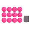 12 шт 74 мм 40 отверстий Pickleballs PE Пластиковые высокоэластичные Pickleball Outdoor Hole Balls Розовый