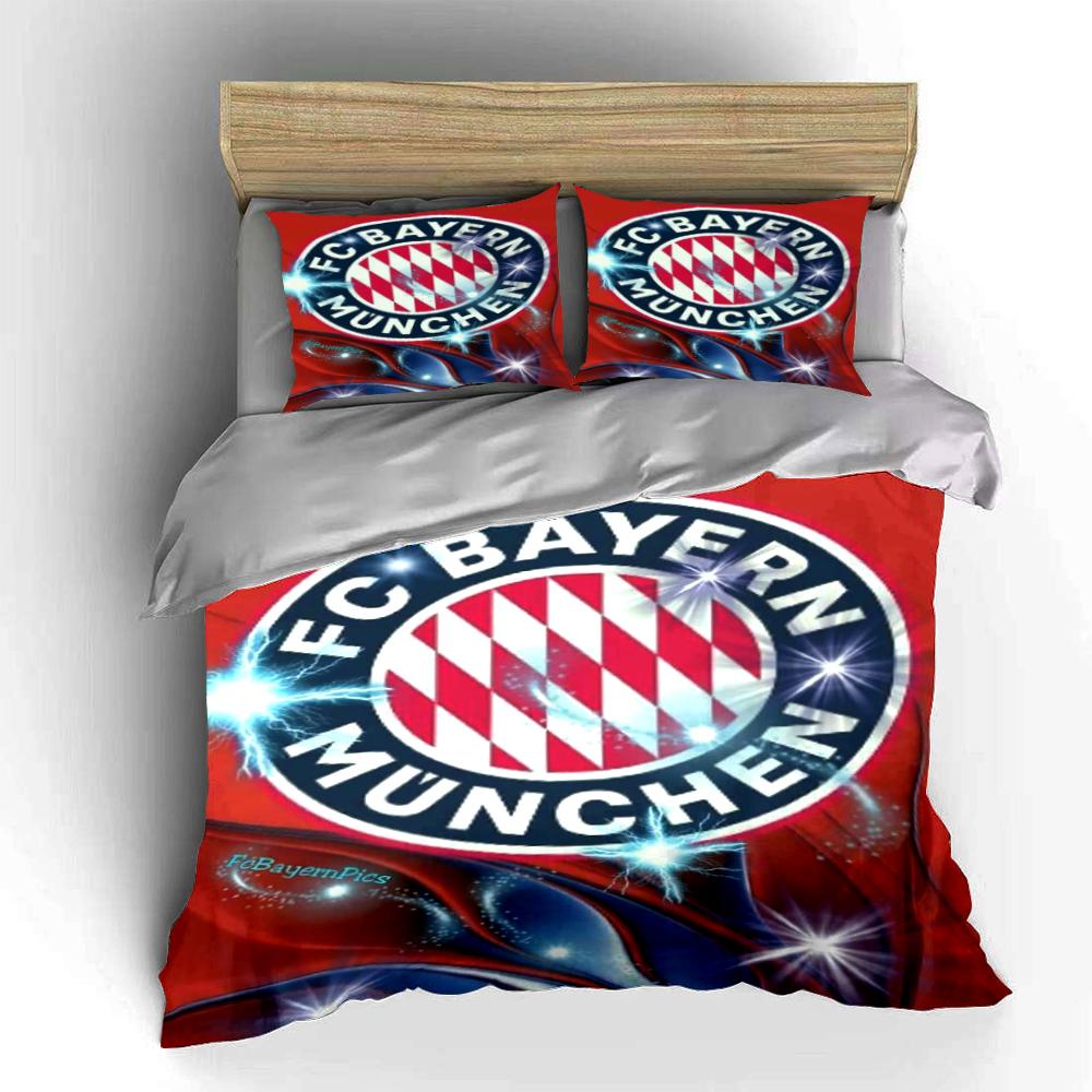 Bayern Munich Logo Bedding Set Bedding Duvet Cover Set Duvet Cover Pillowcases Home Decor (1 * Duvet Cover 2 * Pillowcases, without duvet insert)