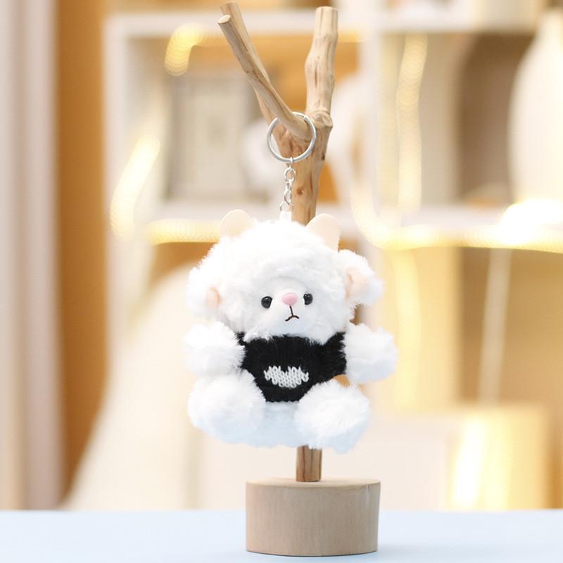 Wear Sweater Sheep Plush Keychain With Soft Short Pile For Girls Bag Decor And Gift