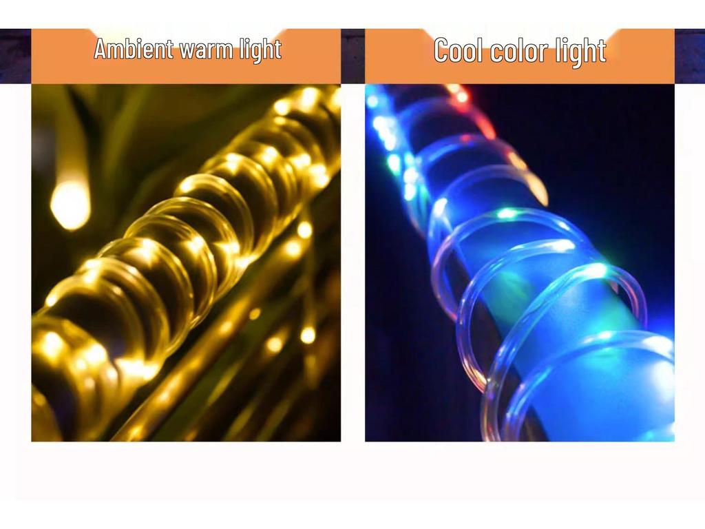 LED Solar Colorful Waterproof Outdoor String Lights for Courtyard, Balcony, and Garden Decoration
