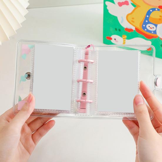 Photocard Holder Practical Portable 20 Pockets Photocard Binder Loose Leaf Cartoon Mini Photo Album Photo Card Holder Birthday Gift