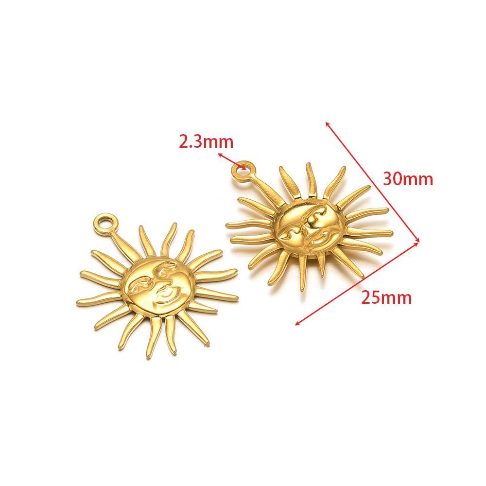 5Pcs Stainless Steel Multistyle Sun Charms Flower Pendants for DIY Retro Jewelry Making Handmade Necklace Earrings Findings Bulk