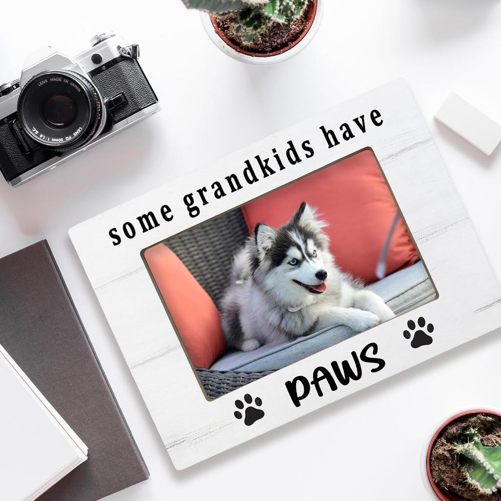 Dog Grandparents Gifts 4x6 Picture Frame, Pet Photo Frame, Dog Grandma Grandpa Lovers Owner Gifts for Women Men, Pet Lover Gift Wooden Picture Frames