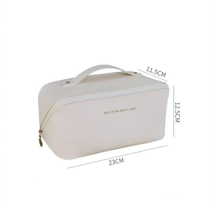 Кожаная дорожная косметичка большой вместимости, портативный женский косметичка, водонепроницаемый многофункциональный органайзер для туалетных принадлежностей, сумка для хранения