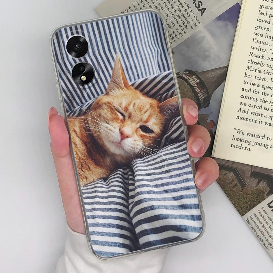 Case Cover For OPPO Reno10 Pro A38 A79 A98 Realme 11 Pro+ Cute Cat Owl Protective Phone Bags Transparent Matte Soft Silicone Shell For OPPO Bumper