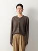 Yak Wool Women's Round Neck Cardigan - 2026 Autumn/Winter Solid Color Single-Breasted Sweater, Elegant Style