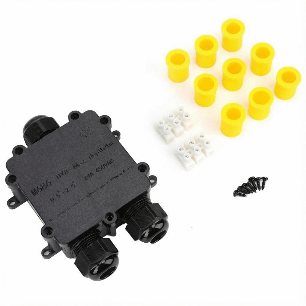 Splice Box M686 Junction Box 3-Way IP68 Junction Box Waterproof Y Type Cable Ø4-14mm Terminal Box Extension Use