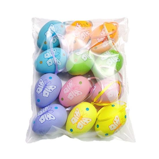 12 шт. Разноцветные пластиковые пасхальные яйца Сделай сам Игрушка для раскрашивания яиц для дома Детские занятия Принадлежности для пасхальной вечеринки