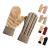 Thermal Knit Gloves for Winter Double-Layer Fleece Lined Windproof Mittens