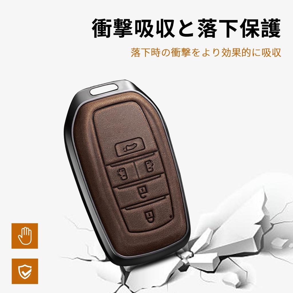 Leather Key Holder Cover Compatible with Keychain, Noah 90 Series Smart Key, Noah Voxy