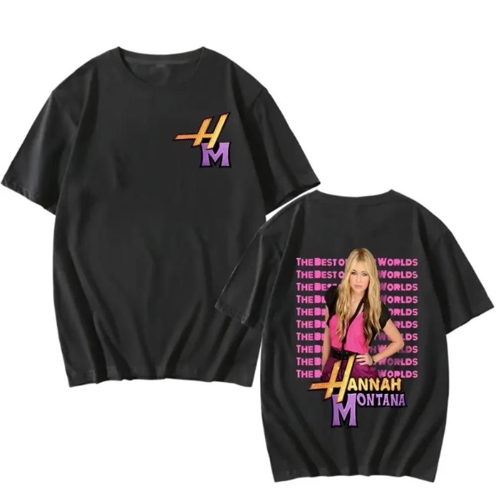 Hannah Montana Music Print TShirt Unisexs and Womens Style Casual ShortSleeved TShirt HipHop Style Streetwear Style