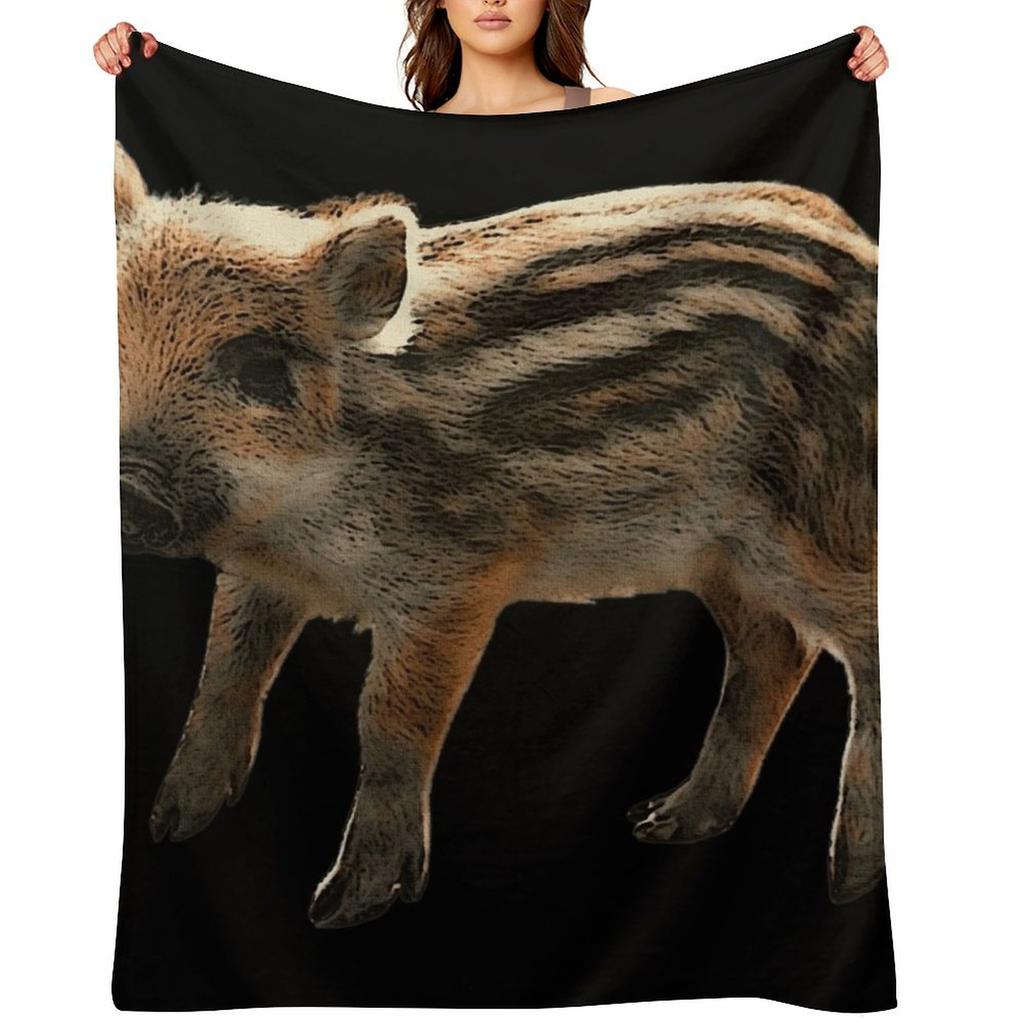 Piglets, wild boars, cute pig designs, adorable animal gifts Throw Blanket blankets and throws Personalized Gift Bed Blankets