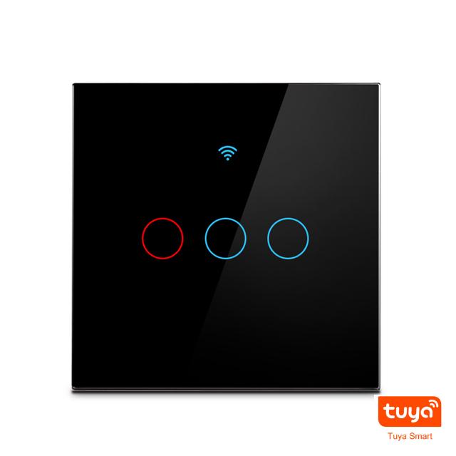 Melery Выключатель света Wi-Fi Smart Tuya Touch Sensor Стеклянная панель Прерыватель лампы EU Square Пульт дистанционного управления Alexa Dot Google Home