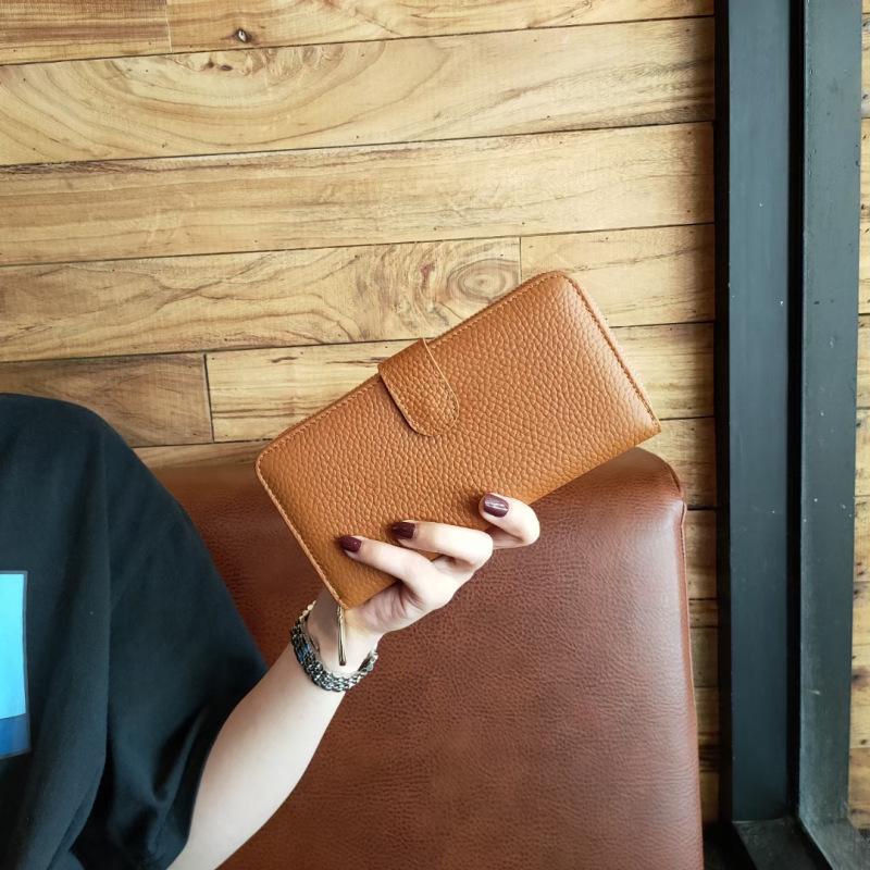 Женская длинная сумка из натуральной кожи: Стильный, простой, многофункциональный двойной кошелек