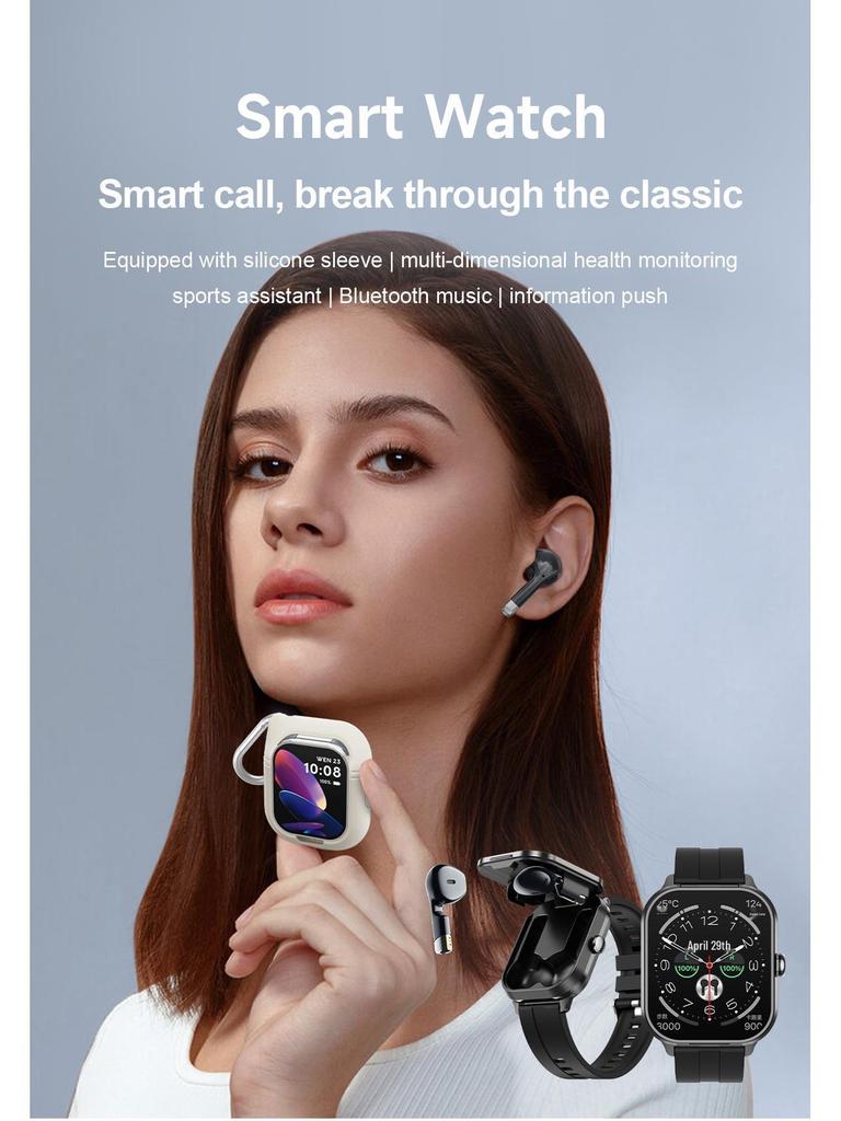 D8pro Спортивные умные часы и наушники в комплекте с NFC, Bluetooth-звонками и воспроизведением музыки