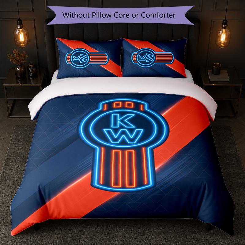 Kenworth Print 3Pcs Bedding Set Duvet Cover With Two Pillowcases Soft Bed Linen For Household Bedroom