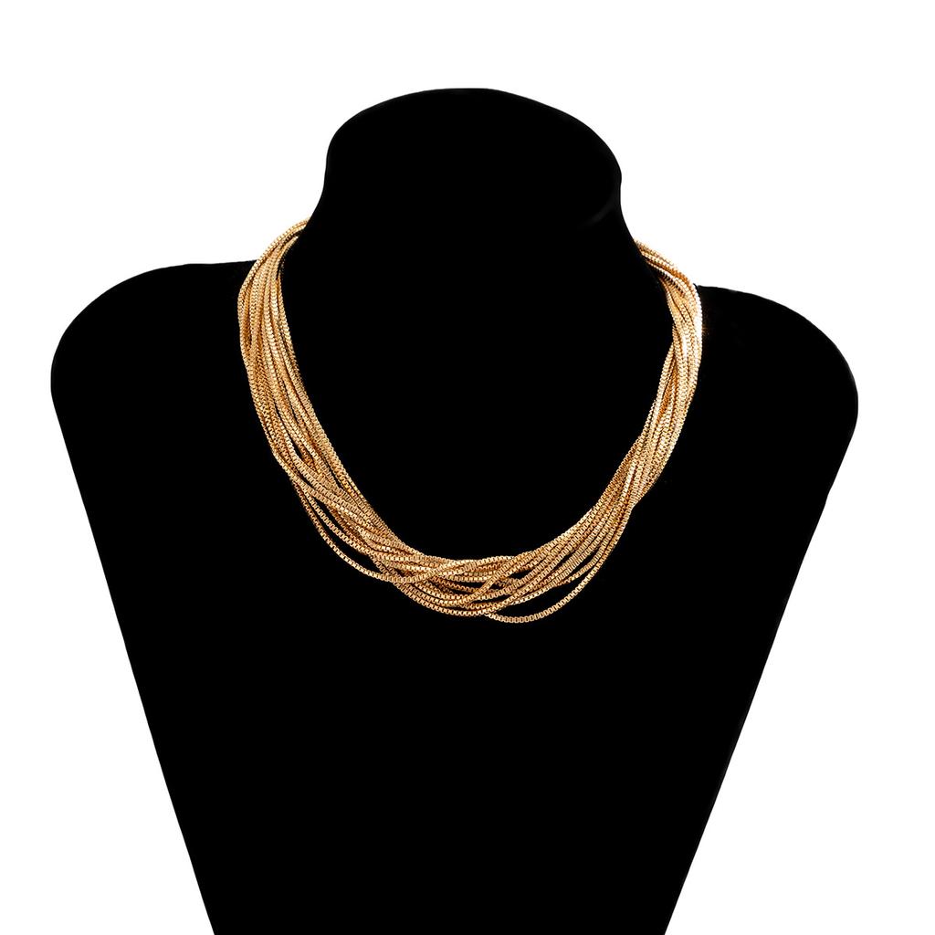 DIEZI Gothic Twisted Chunky Chain Necklace for Women Vintage Big Ball Pendant Choker Clavicle Link Chain Jewelry Steampunk