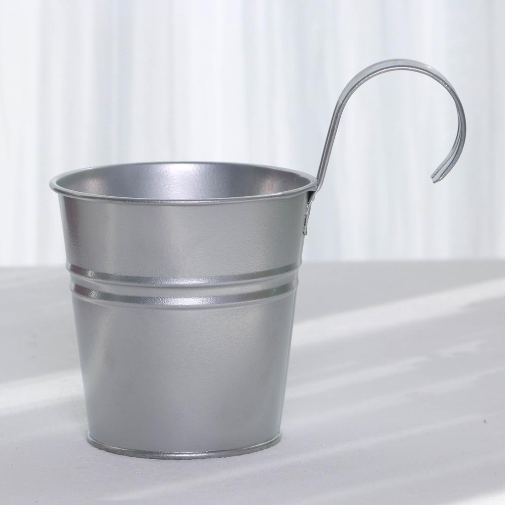 Hanging Planter Flower Holders with Detachable Hooks for Indoor Outdoor Garden Balcony Fence Railing Decoration