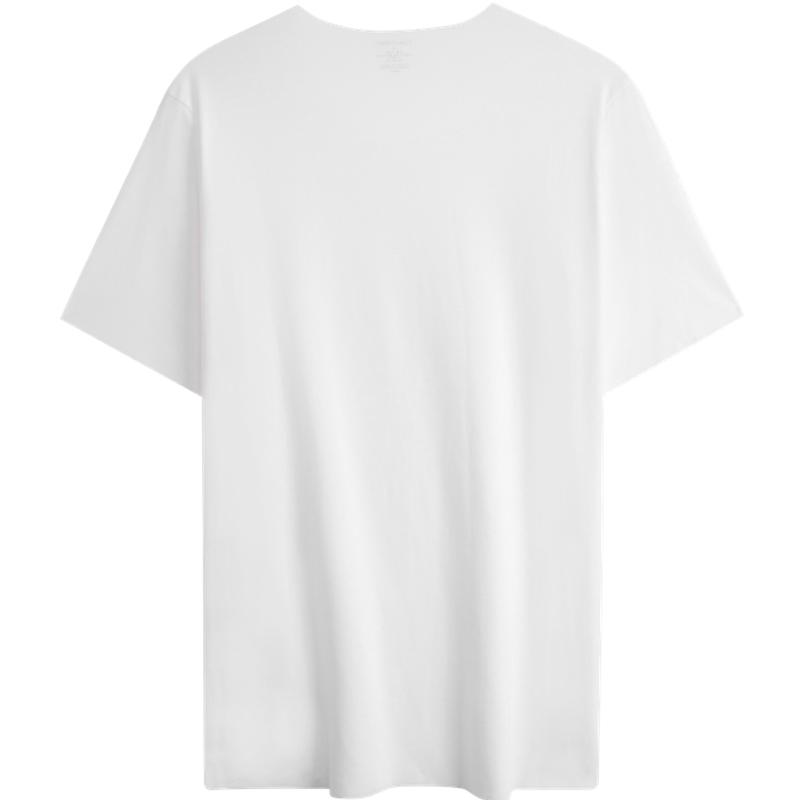 Calvin Klein Minimalist Embroidered Comfortable Home Short Sleeve Top Pajamas Men Tops Moonlight-White NB3632100