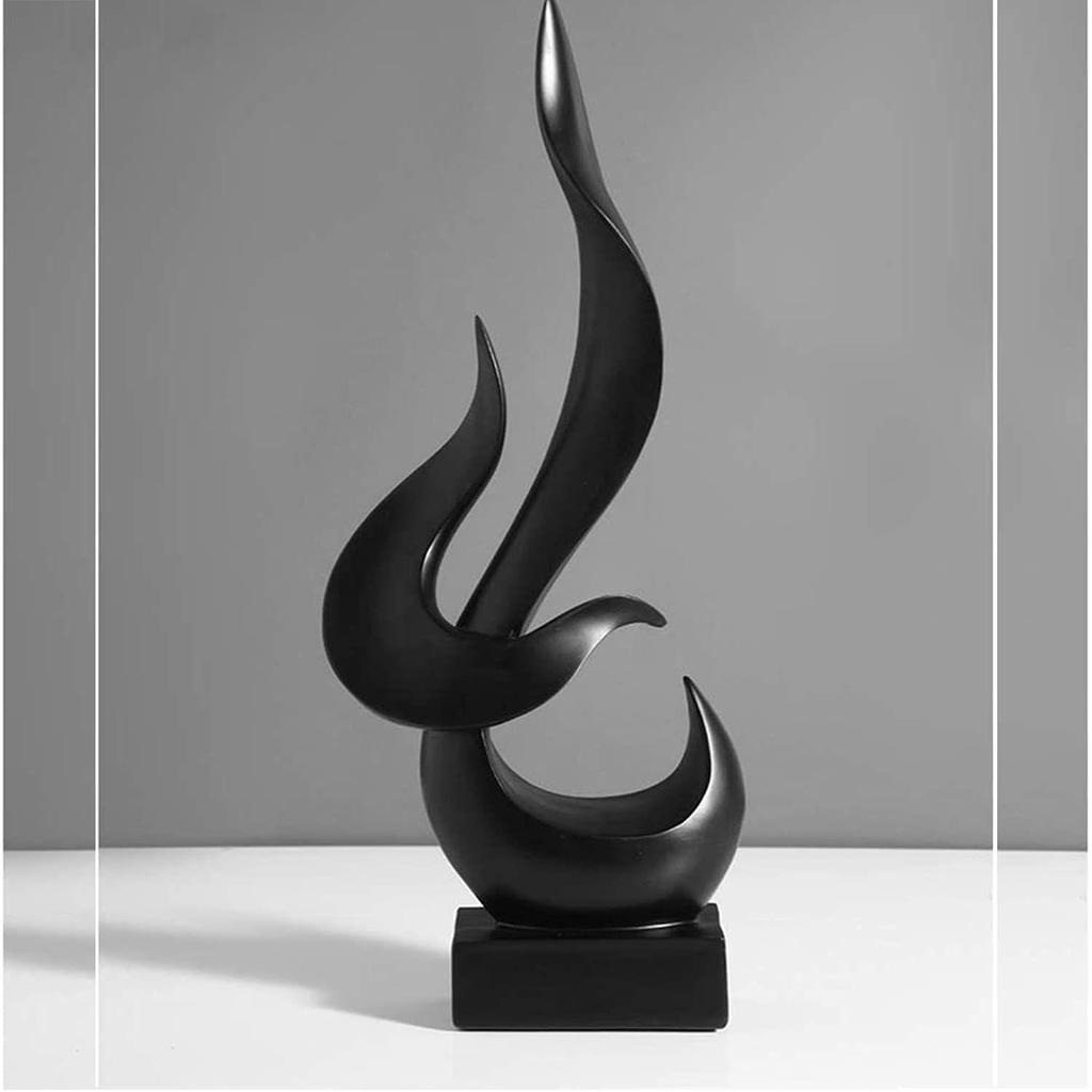 Домашний декор, форма огня, украшение стола, матовая отделка, керамические фигурки - (черный)