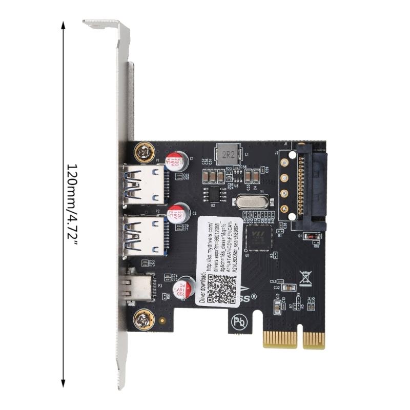 PCIE PCI для пресса на USB 3.1 Type-C 2 порта USB 3.0 Type-A карта расширения адаптер с 15-контактным разъемом