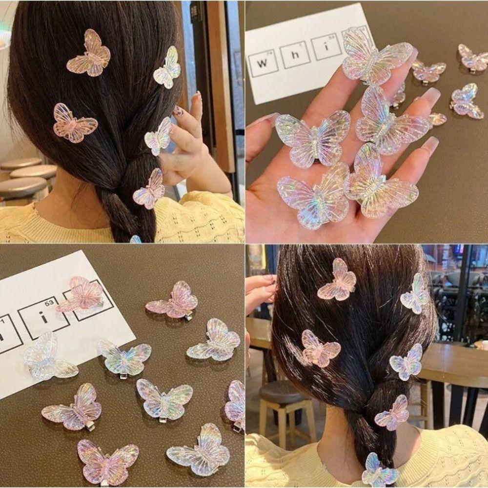 Мини-заколки для челки в виде утконоса-бабочки, заколки для волос в виде бабочки-русалки, подарки, заколка для волос для милой девочки