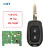 Okey Remote Car Key PCF7961M 4A Chip 433mhz For Renault Dacia Logan Lodgy Dokker Duster Trafic Clio Master 2Buttons With VAC102