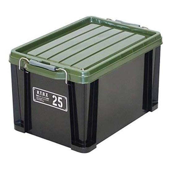 JEJ Astage Storage Box X Series NT #25 Black Green Disaster Preparedness Width 29.5cm Depth 44cm Height 26cm Made Japan Stackable