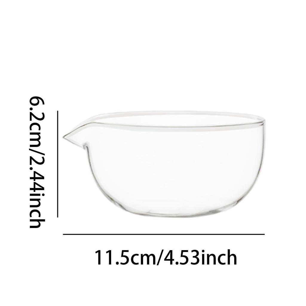 600ml Transparent Glass Matcha Bowl With Spout Unique Heat Resistant Scratch Resistant Bowl For Iced Tea Matcha Bowl