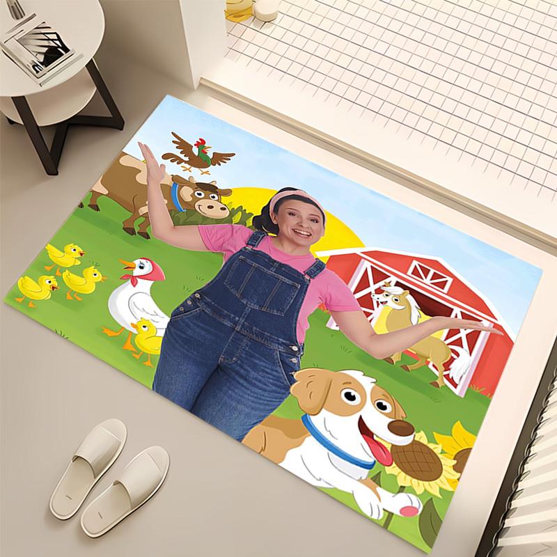 1pc Ms. Rachel Print Area Rug - Soft, Washable Non-Slip Indoor Mat, Living Room, Home Office Decorative Rug,Office Decorative