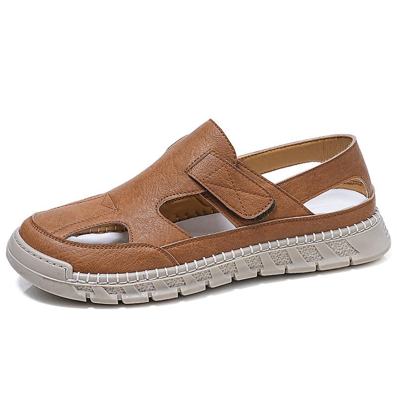 2026 sandals men's summer breathable bag head hole shoes hollow soft sole sports driving beach wading sandals 2506