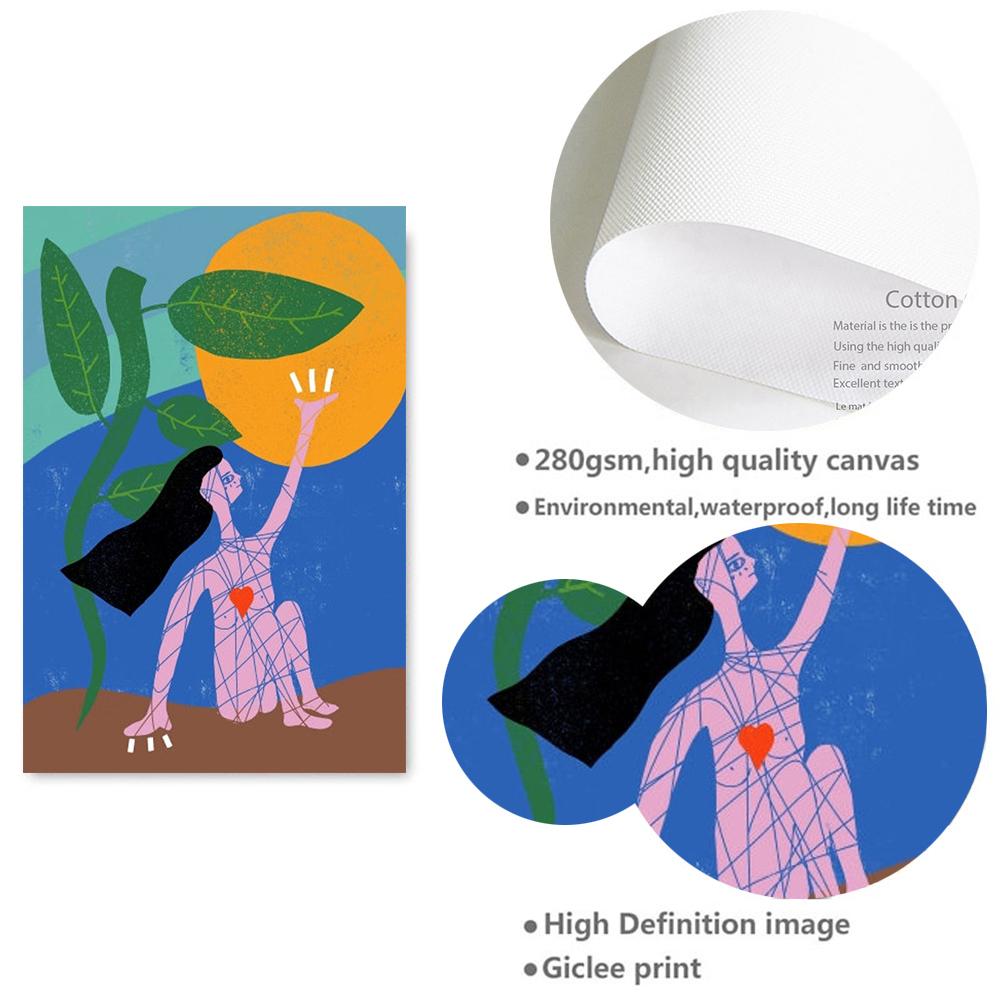 Феминистский мультяшный художественный принт, картина, мотивационная цитата, позитив, уход за собой, холст, постеры для девочек, настенный домашний декор, фотографии