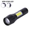 Adjustable Key Ring Cob Aluminium Hiking Usb Rechargeable Led Zoom Flashlight With Stainless Steel