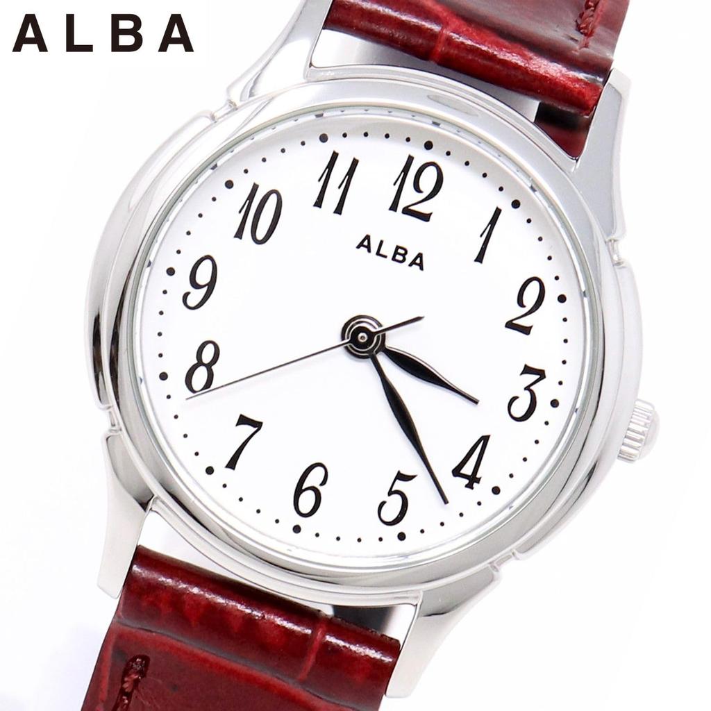 Часы Seiko Alba Кварцевые из нержавеющей стали Аналоговые часы с водозащитой 5 АТМ Белые Серебристые Женские (AEGK434, Циферблат, Корпус)