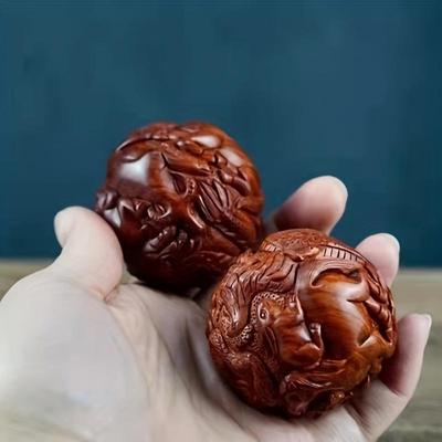 Huanghuali Zodiac Health Ball Handball Massage Ball гравировка фитнес-мяч твердое деревянное резьба украшение