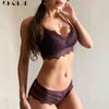 Wire Free Bra and Panties Set Lace Thin Women Underwear Sexy