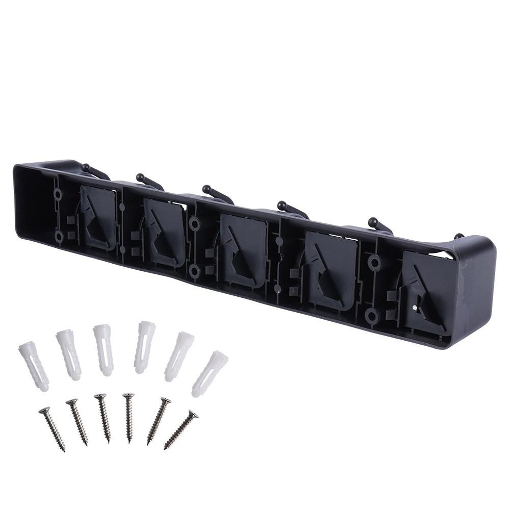 Wall Hanger Mop Broom Tool Holder Black Serial Clamp