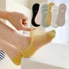Boat Socks For Women Summer Thin Mesh Breathable Solid Color Socks Female Non-slip Invisible Shallow Crew Socks