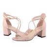 Personality Ankle Strap Sweet Girl Sandals Patent Leather Elegant High Heel Shoes Simple Thick Pumps Shoe