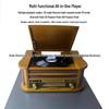 Многофункциональный деревянный проигрыватель виниловых пластинок с CD, Bluetooth, радио и кассетным плеером