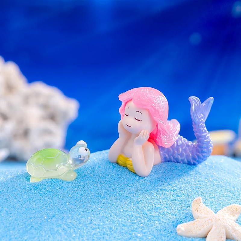 DeryArcle фигурка миниатюрная милая аквариумная русалка принцесса красивая русалка фея 3 типа набор украшение для аквариума русалка система исцеления милая