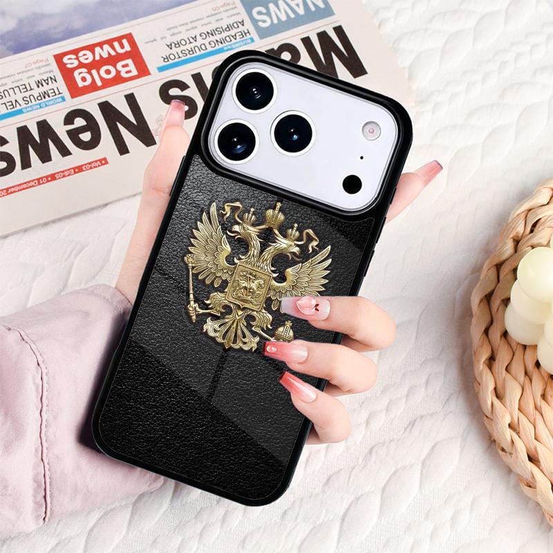 Россия Русские Флаги Герб Чехол для Телефона Для IPhone 17 16e 15 14 13 12 11 Pro Max Air Mini Мягкий Защитный Чехол