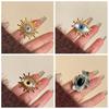 Blue Eyes Exaggerated Ring Geometric Vintage Gold Ring Personality Demon Eye Ring  Decoration