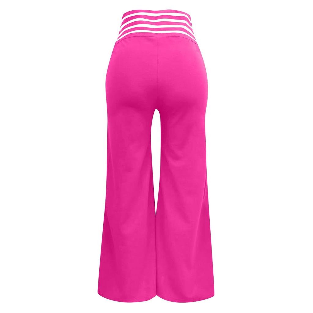 Женские брюки с полым поясом, расклешенные брюки, повседневные брюки с высокой талией и широкими штанинами