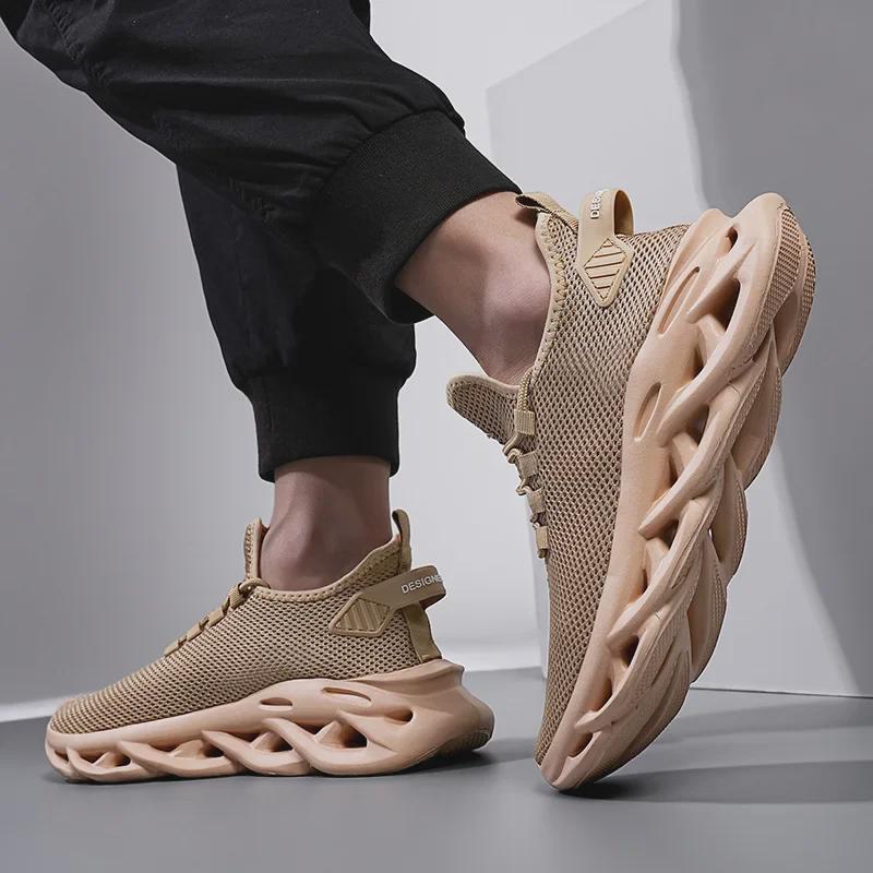 Мужские кроссовки Ah Fei 2024 с большой дышащей сеткой - мягкая подошва для повседневных видов спорта